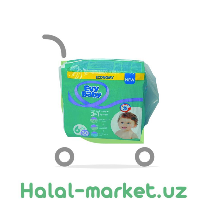 Подгузники EVY BABY XL 6 (28шт)
