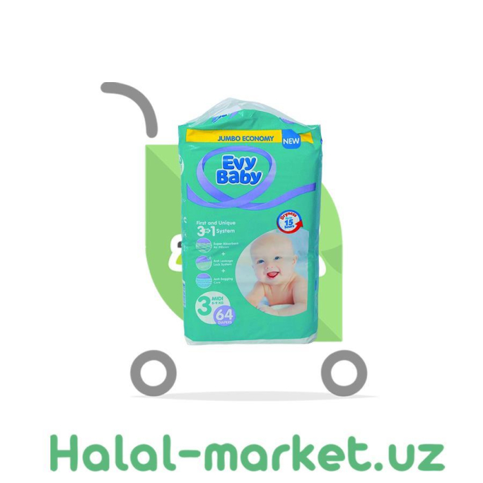 Подгузники EVY BABY 3 (64шт)