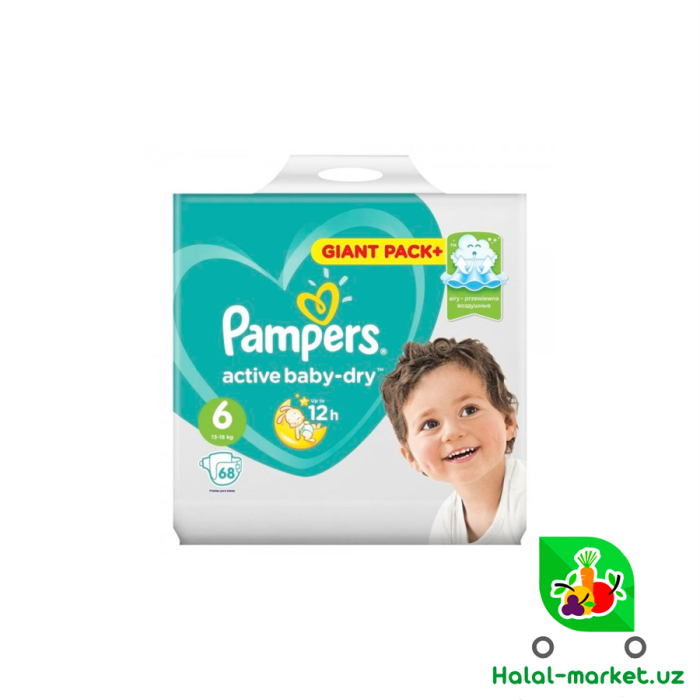 Подгузники PAMPERS ACTIVE BABY DRY 6/68