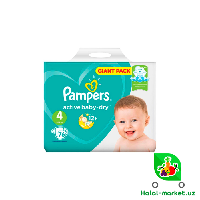 Подгузники PAMPERS ACTIVE BABY-DRY(4)76шт