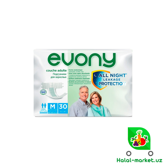 Подгузники EVONY MEDIUM Для взрослых М(30шт)