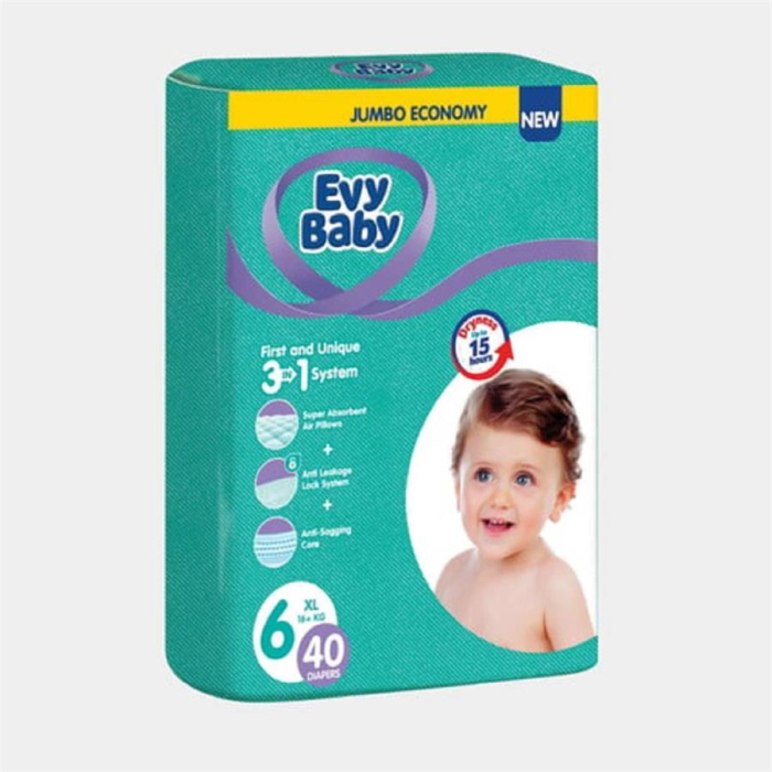Подгузники EVY BABY XL 6 (40шт)