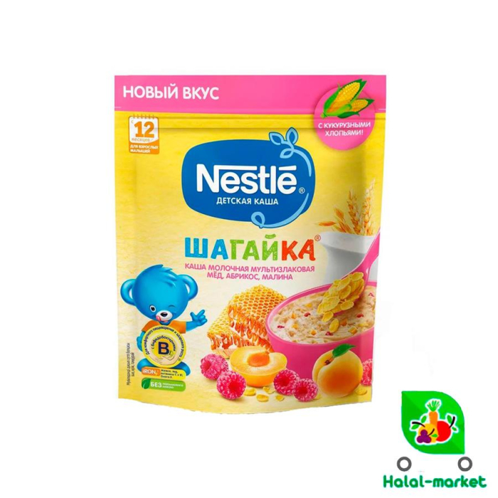 Каша NESTLE ШАГАЙКА Мзл Мёд,Абрикос,Малина 190гр М/у