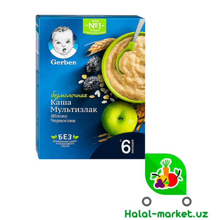 Каша Gerber мультизлаковая яблоко-чернослив 180г