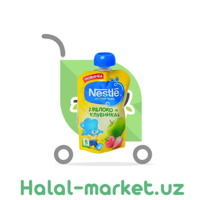 Пюре NESTLE Яблоко,Клубника 90гр М/у
