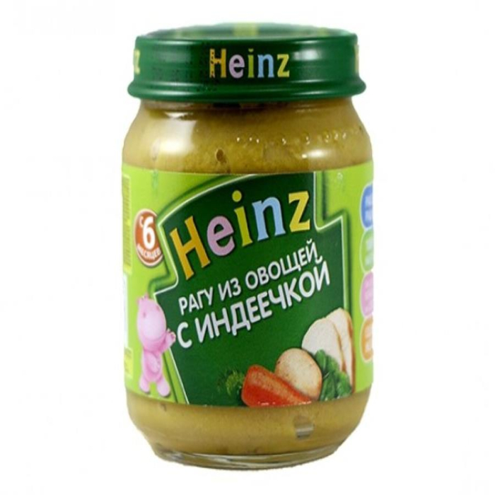 Пюре HEINZ Овощное рагу с индейкой 120гр