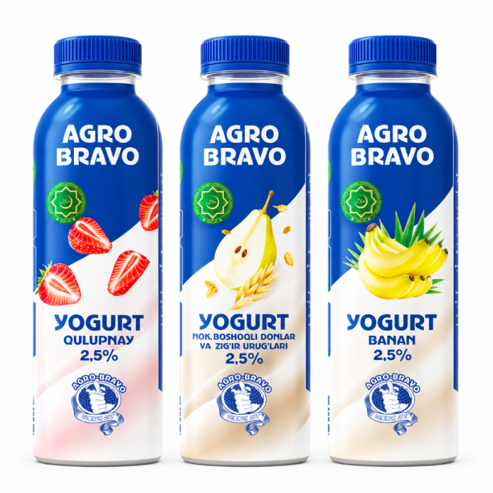 Йогурт питьевой AGRO BRAVO в ассортименте 330гр
