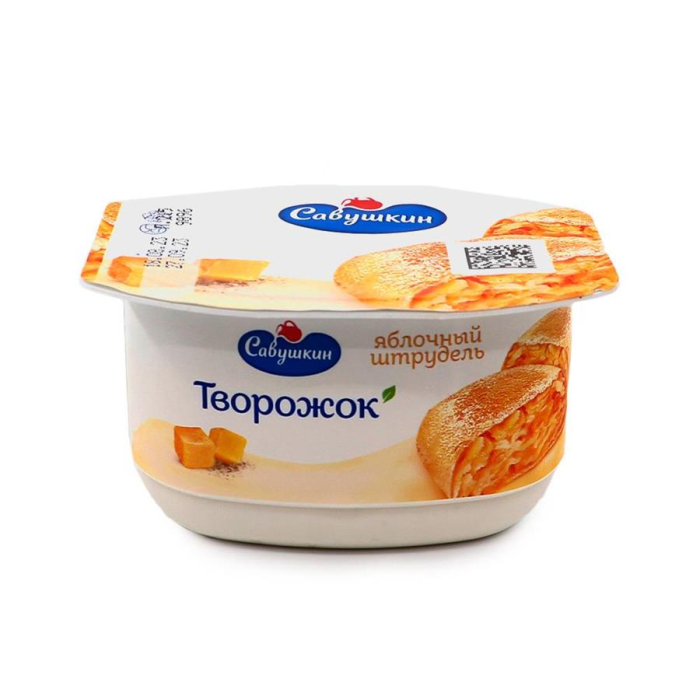 Творожок САВУШКИН яблочный штроудель 120гр