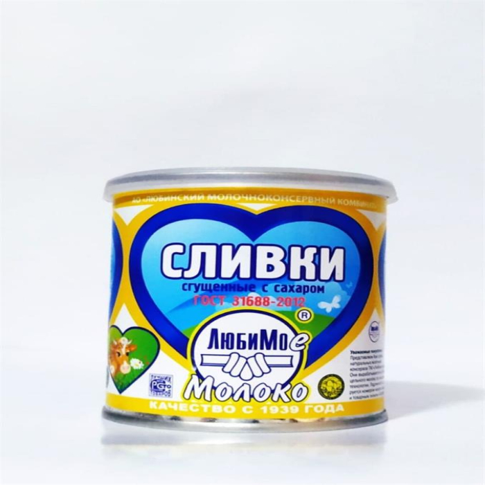 Сгущенные сливки ЛЮБИМОЕ 19% 360гр