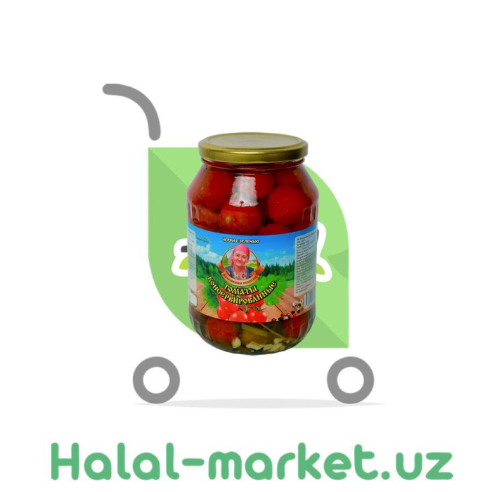 Маринованные черри с зеленью БАБУШКИНА РЕЦЕПТЫ 1л