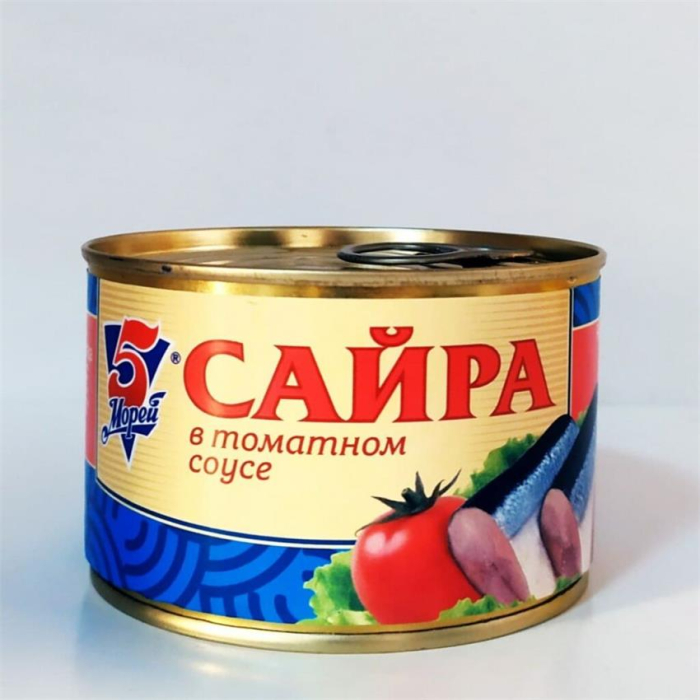 Сайра 5 МОРЕЙ В томате 250гр