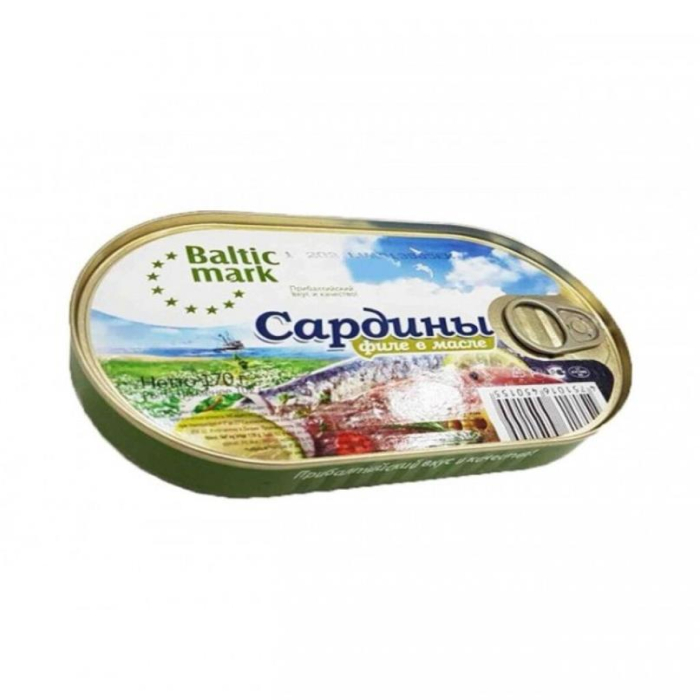 Сардины филе BALTIC MARK в масле 190гр
