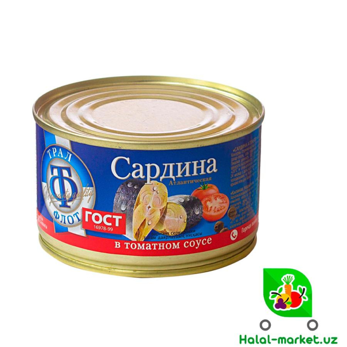 ТРАЛ ФЛОТ Сардина в томатном соусе 240гр