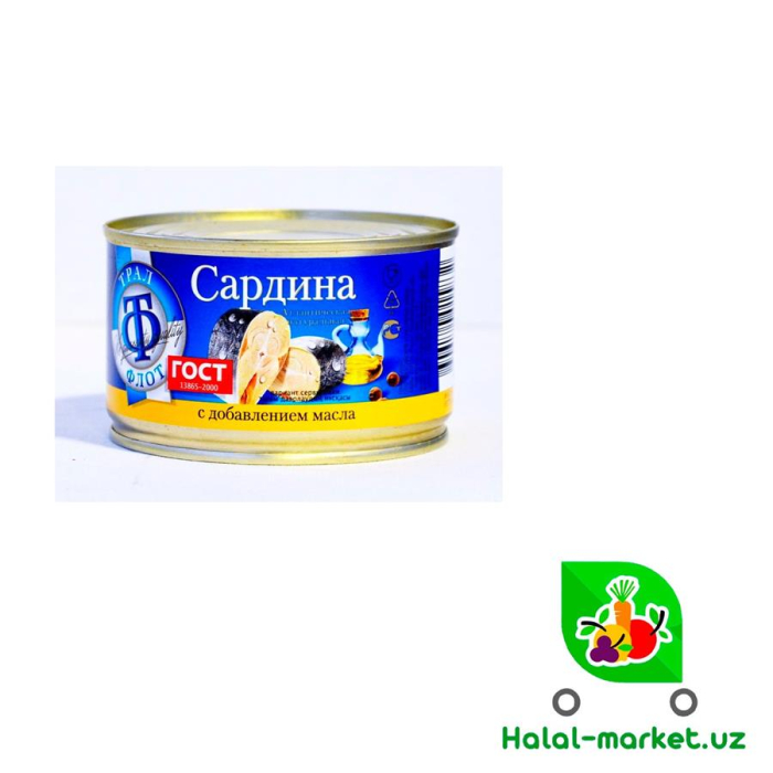 ТРАЛ ФЛОТ Сардина с добавлением масла 240гр