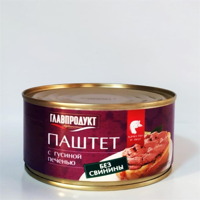Паштет ГЛАВПРОДУКТ С гусиной печенью 315гр