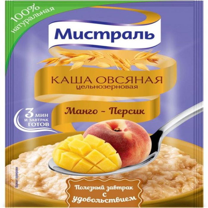 Каша Овсяная МИСТРАЛЬ Манго-Персик 40гр