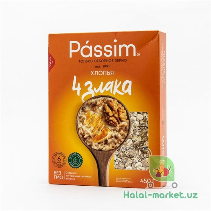 Хлопья PASSIM 4 злака 450гр