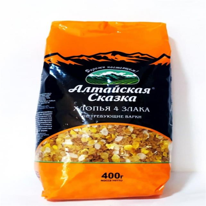Хлопья Алтайская Сказка 4-злака 400гр