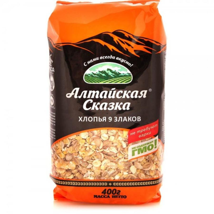Хлопья Алтайская Сказка 9-злаков 400гр