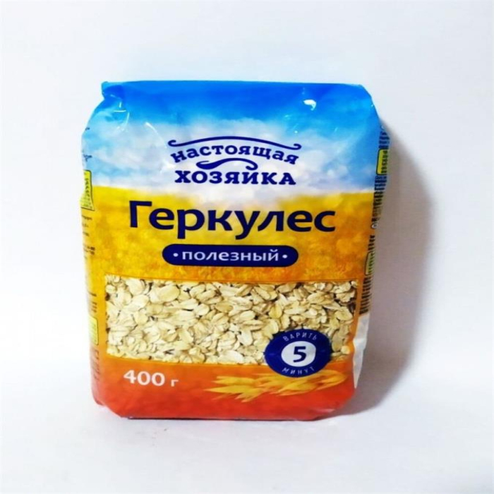 Хлопья Геркулес полезный НАСТОЯЩАЯ ХОЗЯЙКА 400гр