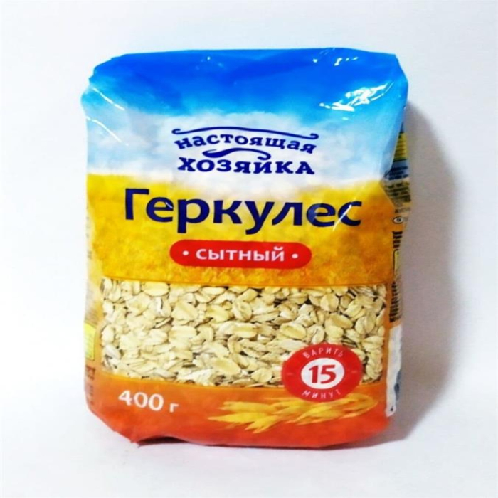 Хлопья Геркулес сытный НАСТОЯЩАЯ ХОЗЯЙКА 400гр