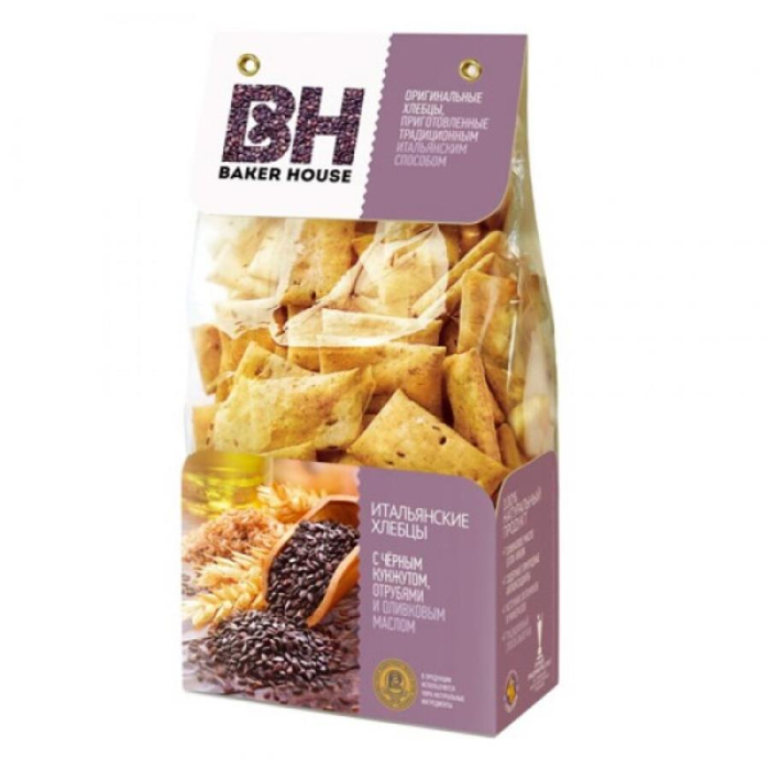 Хлебцы BAKER HOUSE с чёрным кунжутом 250гр