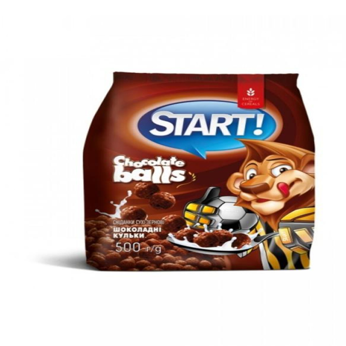 Готовый завтрак START шарики с какао 500гр