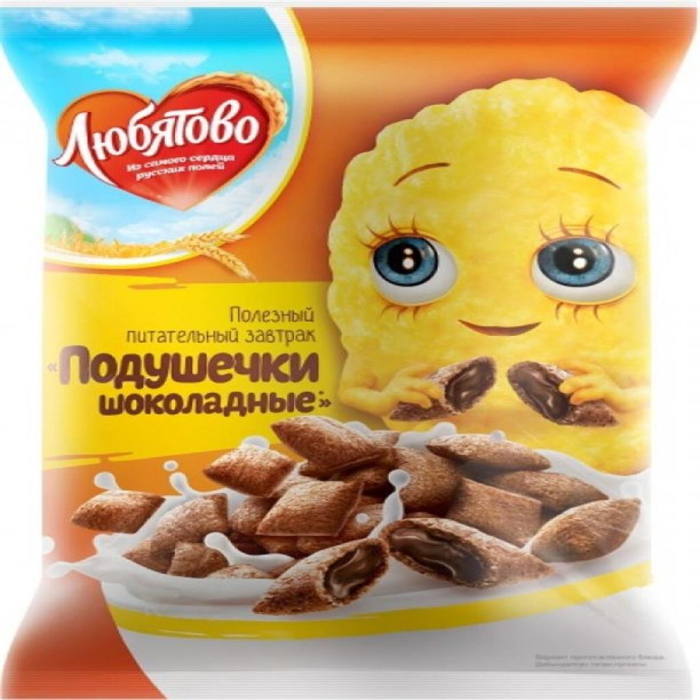 Подушечки ЛЮБЯТОВО Шоколад м/у 175гр