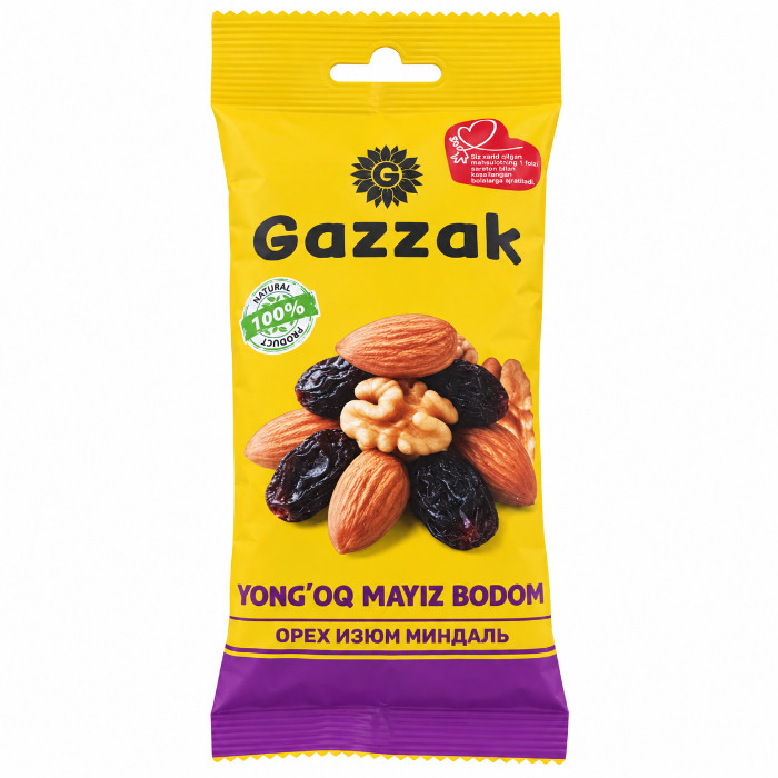 Орех,Изюм,Миндаль GAZZAK 45гр