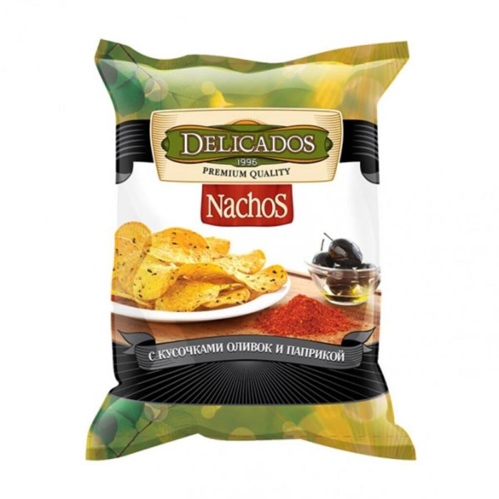 Чипсы DELICADOS c кусочками оливок и паприки 75гр