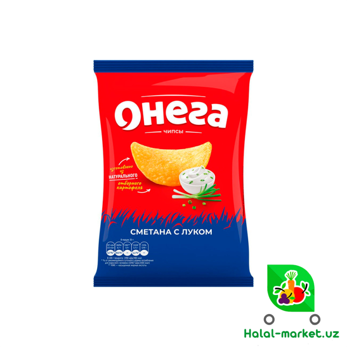 Чипсы ОНЕГА Сметана с луком 75г