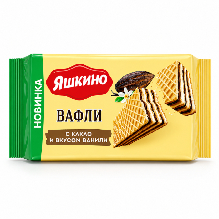 Вафли ЯШКИНО Какао,Ваниль 300гр