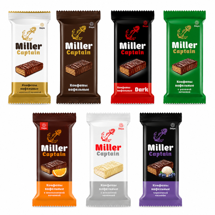 RK-036/043/053/056/087-Вафли CAPTAIN MILLER в ассортименте (вес)