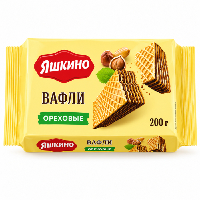 Вафли Яшкино Ореховые 200гр