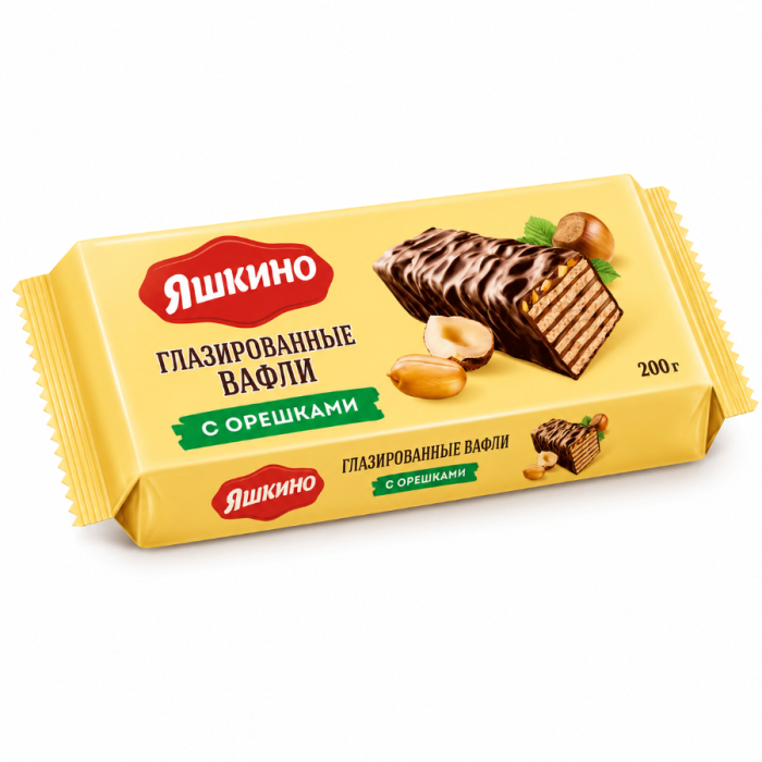 Вафли Яшкино с орешками 200гр