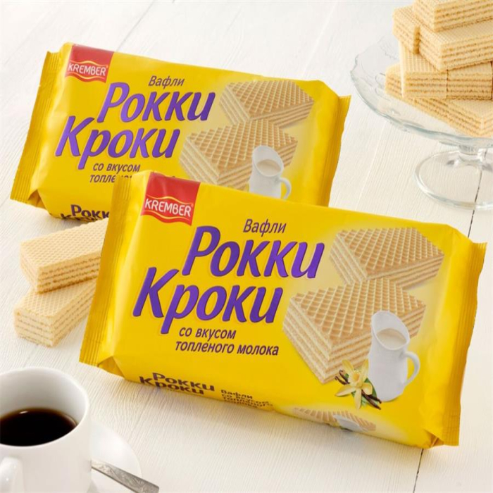 Вафли KREMBER Рокки Кроки топленое молоко 125гр