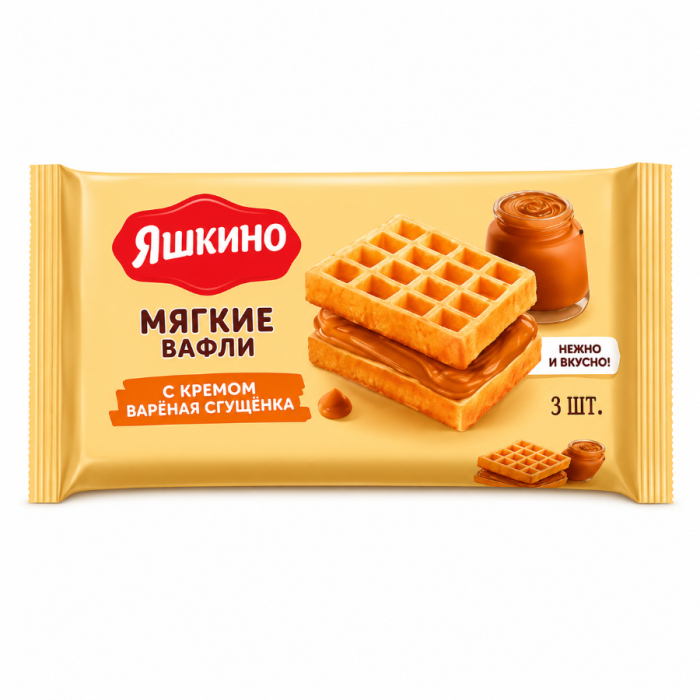 Мягкие вафли ЯШКИНА с кремом вареная сгушенка 120г