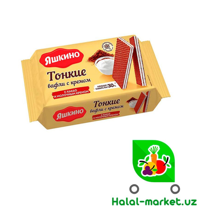 Вафли Тонкие ЯШКИНО Какао и Молочным кремом 144г