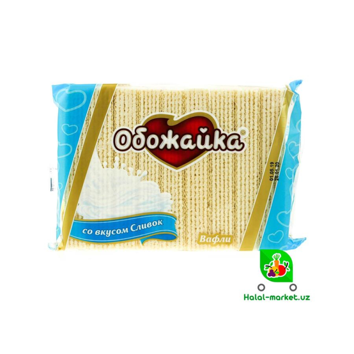 Вафли ОБОЖАЙКА со вкусом Сливок 225гр