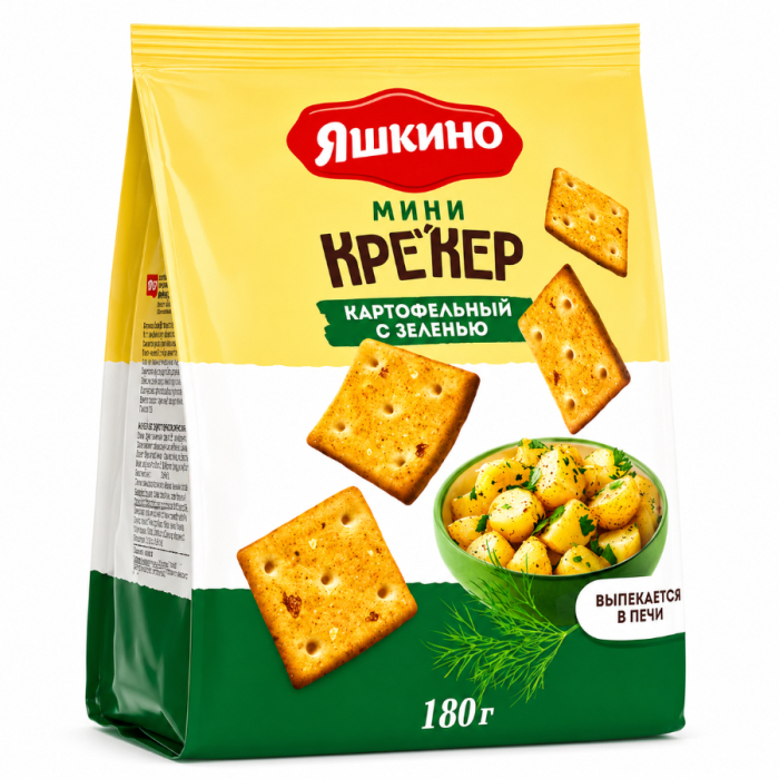 Крекер мини ЯШКИНО Картофельный с Зеленью 180гр