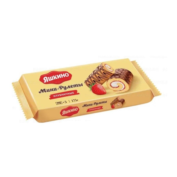 Мини Рулеты Яшкино Клубничные 175г