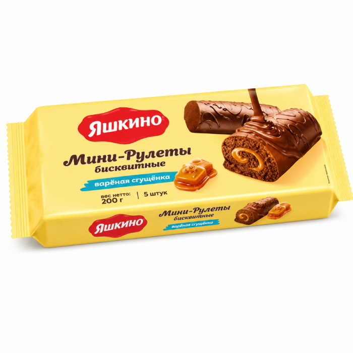 Мини Рулет Яшкино С соленой карамелью 200гр