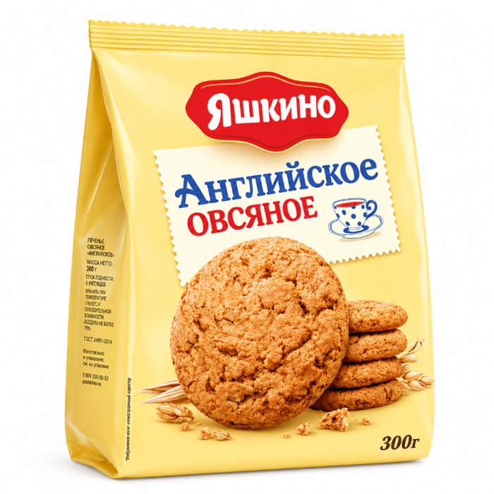 Печенье Яшкина Англиское Овсяное 300гр