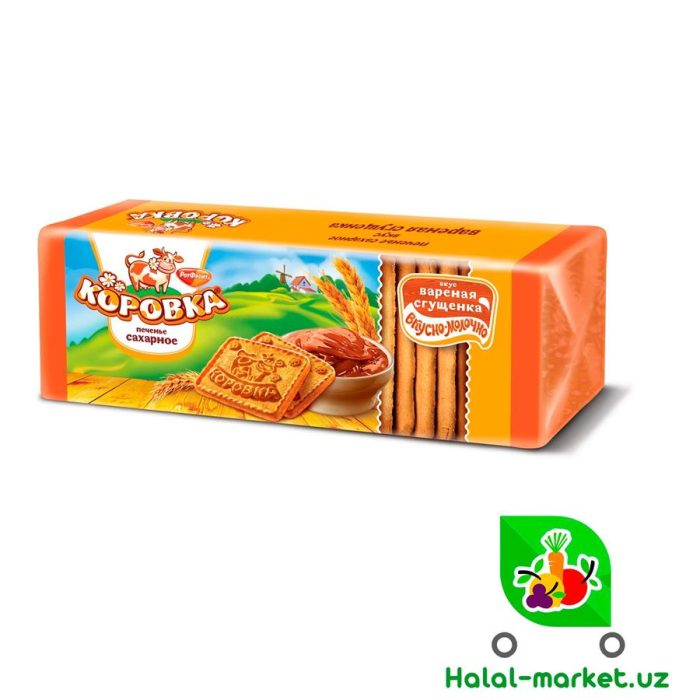 Печенье Коровка сахарное с варёной сгущёнкой 375гр