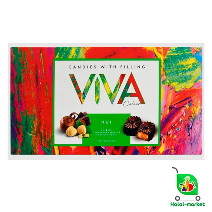 Шоколадные Конфеты VIVA Colour Вкус Ореха 140гр