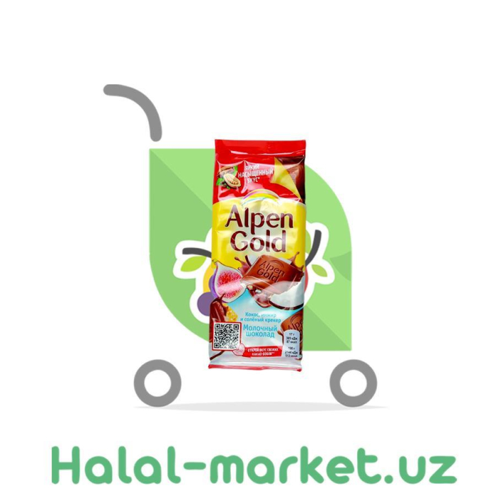 Шоколад ALPEN GOLD Кокос,инжир,солёный крекер 85гр