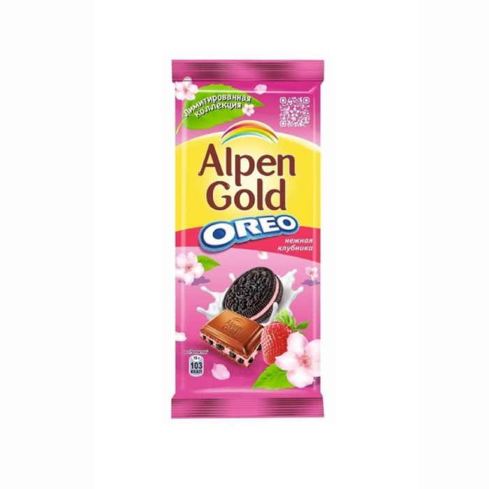 Шоколад Alpen Gold Клубника и Орео 90гр