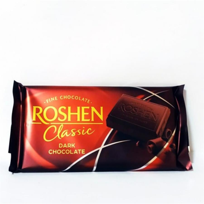Шоколадная плитка ROSHEN Classic горький 90гр