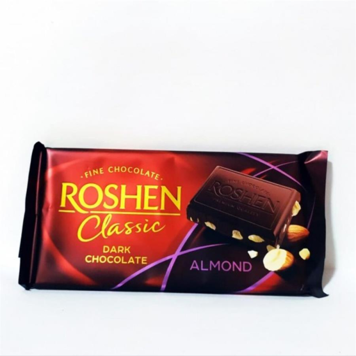Шоколадная плитка ROSHEN Classic almond 90гр