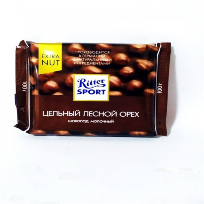Шоколад RITTER SPORT Цельный лесной орех 100гр